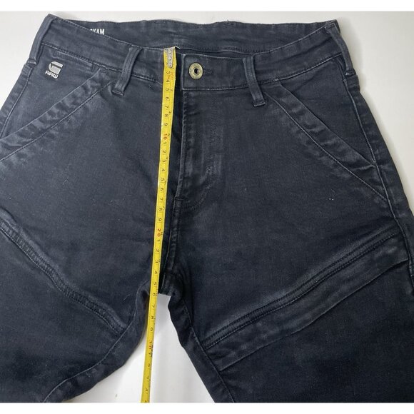 G Star Raw Rackam 3D Skinny Jeans Mens Black Stretch Biker Moto 29x27 - Picture 6 of 7